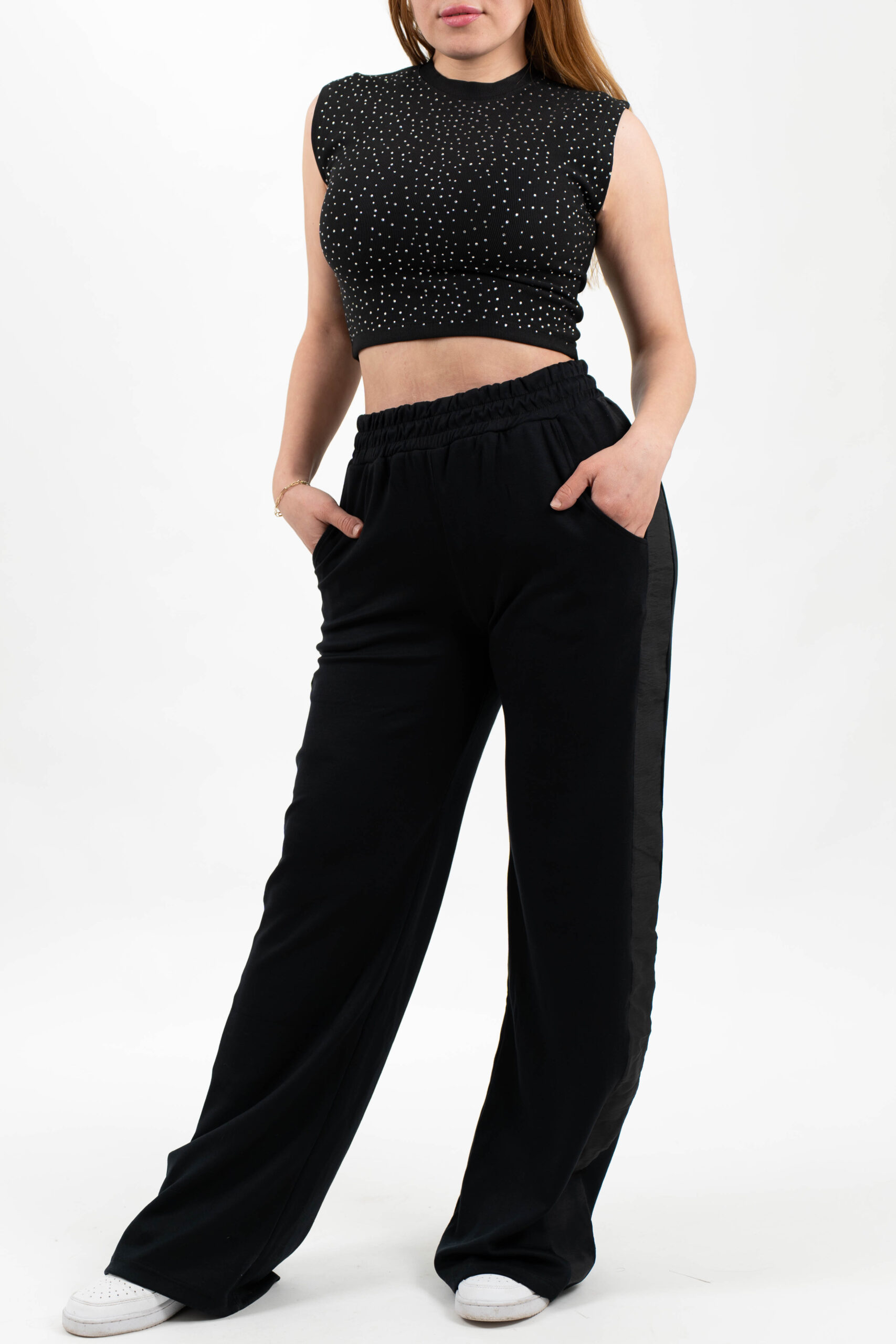 Taş Detaylı Trend Crop Body